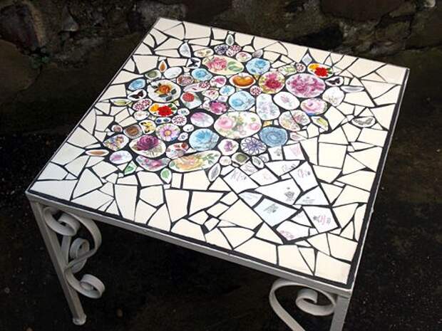 Mosaic table by Anna Tilson