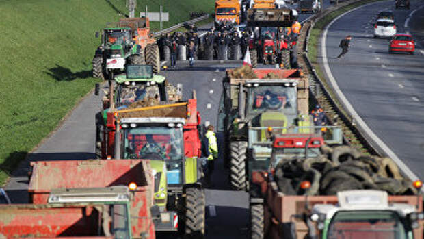 Французские фермеры во время протестов