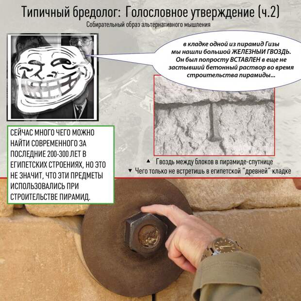 Типичный бредолог, голословные утверждения [Древний Египет] древний египет, история, пирамидосрач, пирамиды, факты