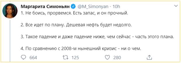 Скриншот из Твиттера М.Симоньян