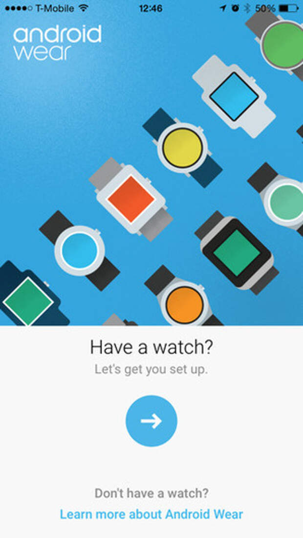 Подключение часов на Android Wear к iPhone