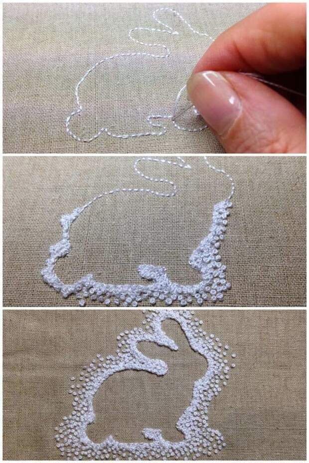 Negative space embroidery: интересный прием в вышивке