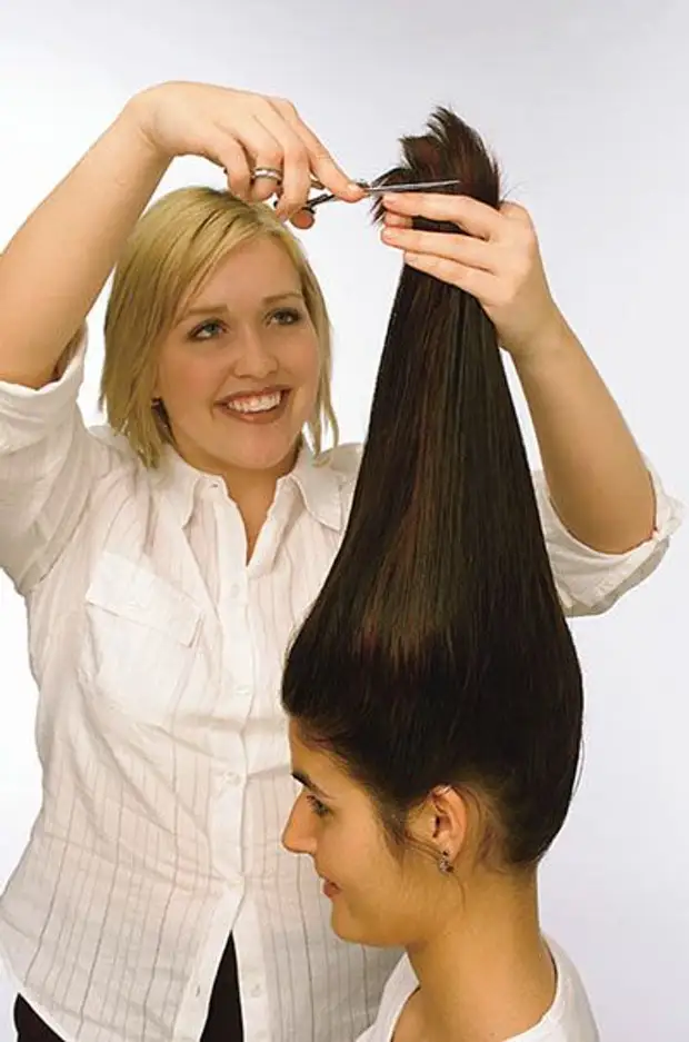 Как состричь верхний слой волос