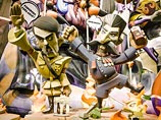 Гротескные фигуры из картона и полистирола созданы местными художниками и расставлены по городским улицам Гротескные фигуры из картона и полистирола созданы местными художниками и расставлены по городским улицам