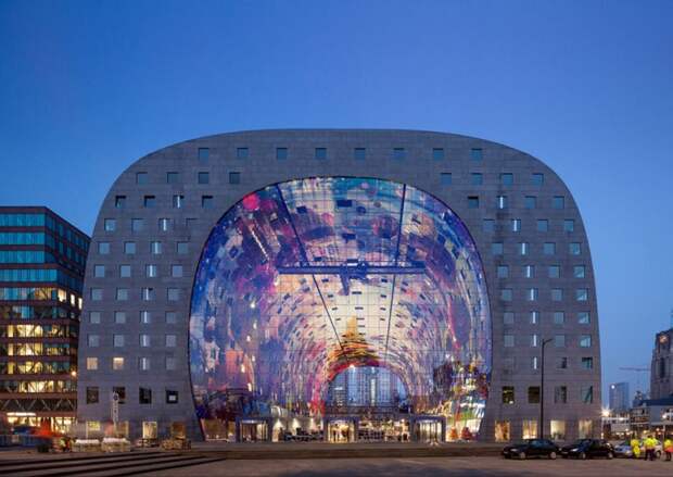 фреска на потолке крытого рынка Markthal Rotterdam в Роттердаме Нидерланды (14)