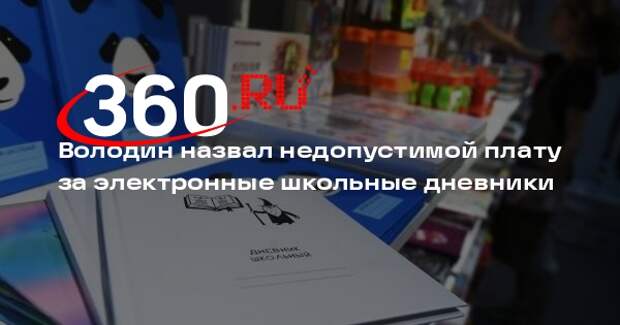 Володин назвал недопустимой плату за электронные школьные дневники