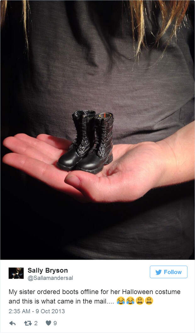 My Sister Ordered Boots Offline For Her Halloween Costume And This Is What Came In The Mail