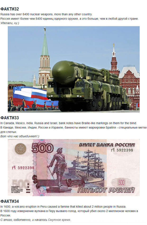 Факты о России с иностранного сайта (20 фото)