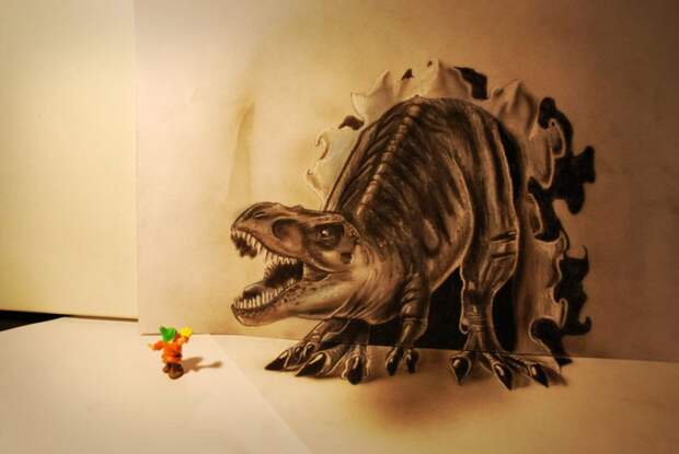 трехмерные рисунки простым карандашом 3d иллюзии  (8)