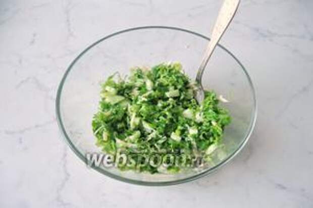 Салат заправить любым растительным маслом и посолить по вкусу.