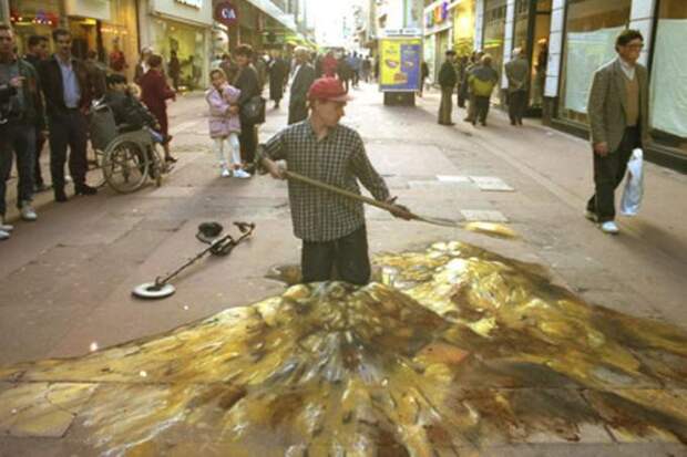 3d рисунки на асфальте асфальт, объем, рисунки