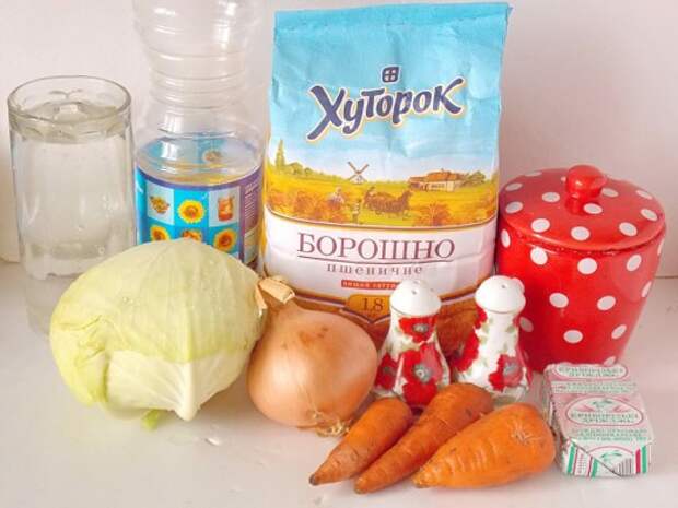 Ингредиенты для капустного пирога