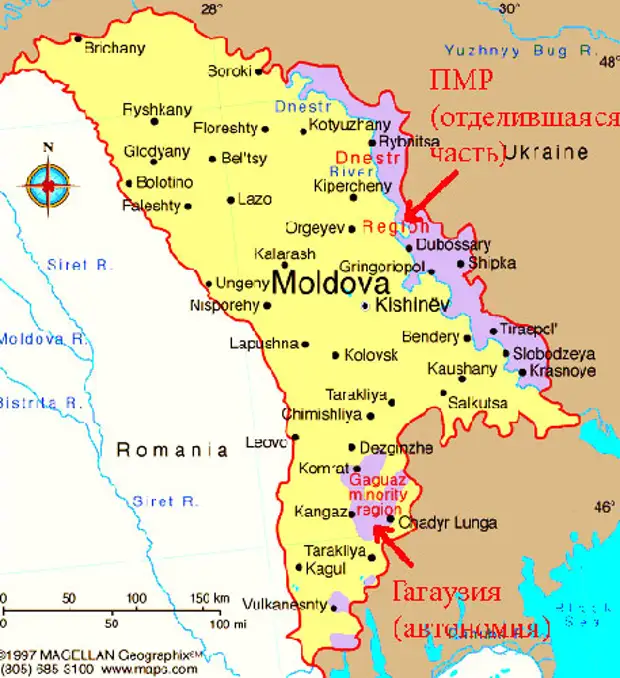 Республика молдавия карта