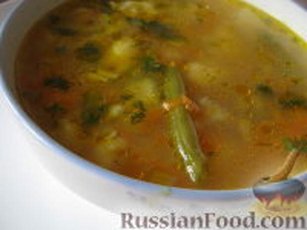 Фото к рецепту: Рисовый суп с цветной капустой и спаржевой фасолью