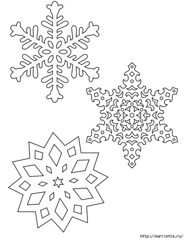 шаблоны снежинок из бумаги (17) (519x673, 140Kb)