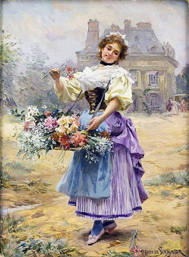 Цветочницы. Французский художник Louis Marie de Schryver (1862-1942) 