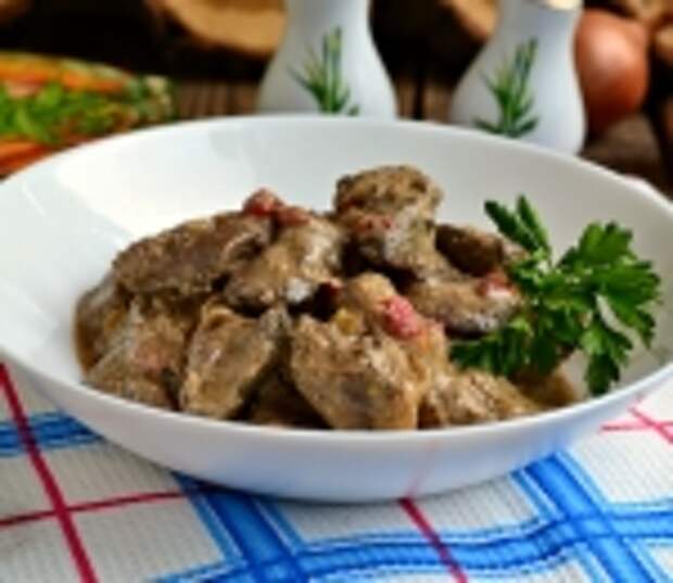 Куриная печень в кефирно-горчичном соусе