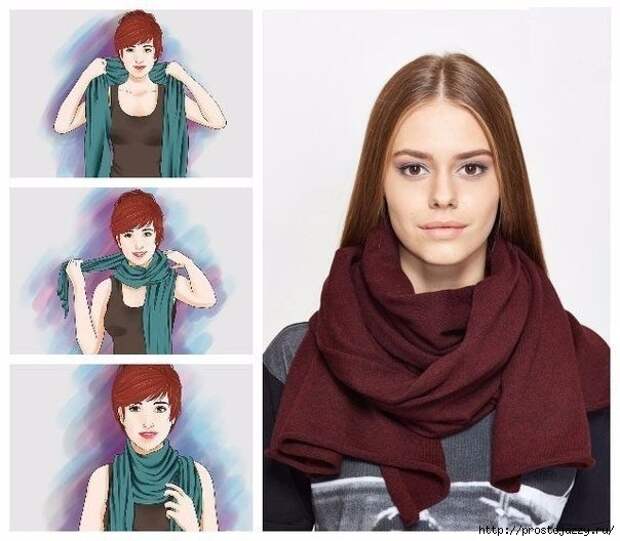 Семь способов носить шарф осенью (604x528, 152Kb)
