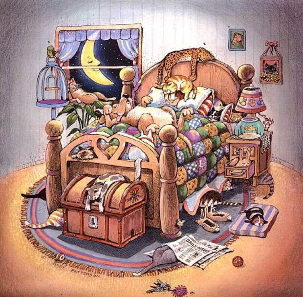 Коты-котики,теплые животики... Художник Гэри Паттерсон (Gary Patterson) (114 картинок)