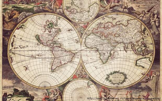фрескаDrawn Map Of The World (700x437, 382Kb)