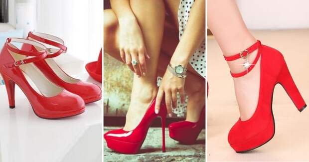 Туфли в стиле pin up красные