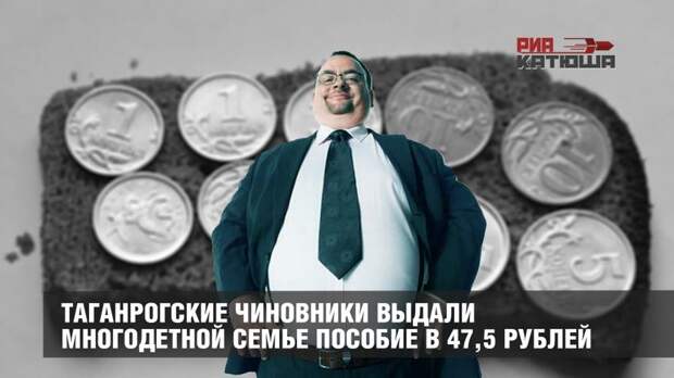 Таганрогские чиновники выдали многодетной семье пособие в 47,5 рублей