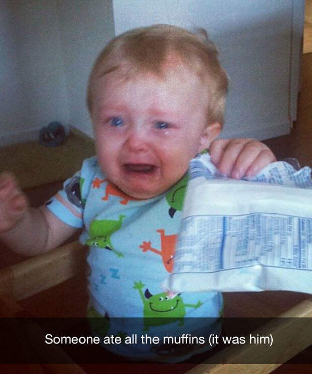 Someone ate all the muffins (it was him)