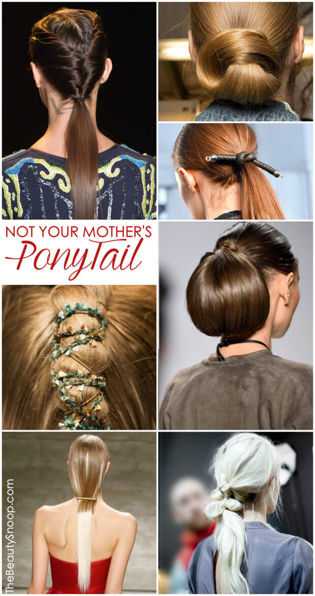 2015 hottest hair trends from the runways: the pony tail, but not your mother's ponytail Pony Tail Ideas, Unusual Ponytails, NYFW hair trends Fall 2015 runways