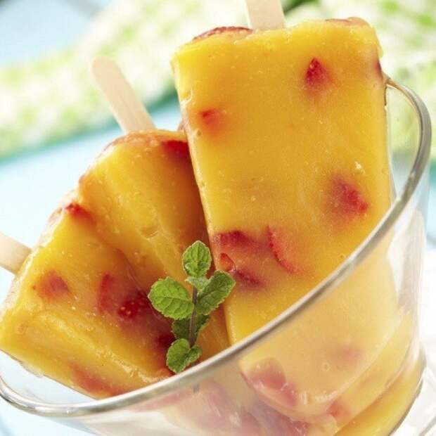 Манго + клубника мороженое, рецепты