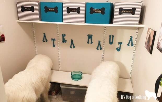 After falling in love with several DIY dog room projects on Pinterest, I decided to test my crafting skills by creating a giant breed-friendly dog nook for our two Great Pyrenees.