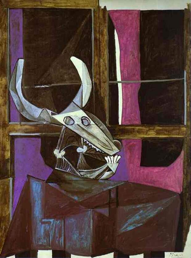 Пабло Пикассо. Натюрморт с бычьим черепом. 1942 год
