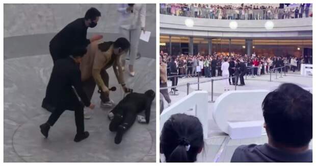 Робот упал во время публичной демонстрации