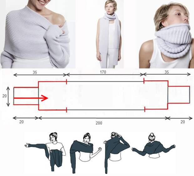 Большая подборка моделей и схем вязаной одежды (трансформеры)