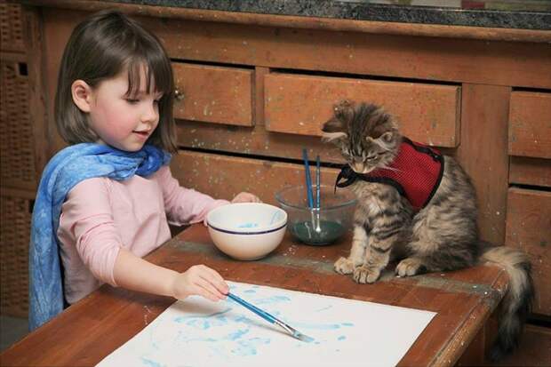 IrisandThula01 800x534 Как кошка Тула помогает девочке с аутизмом