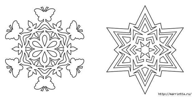 шаблоны снежинок из бумаги (14) (699x352, 121Kb)