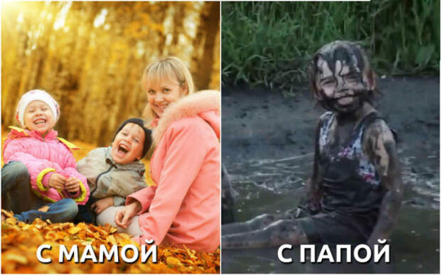мама, папа, отличия