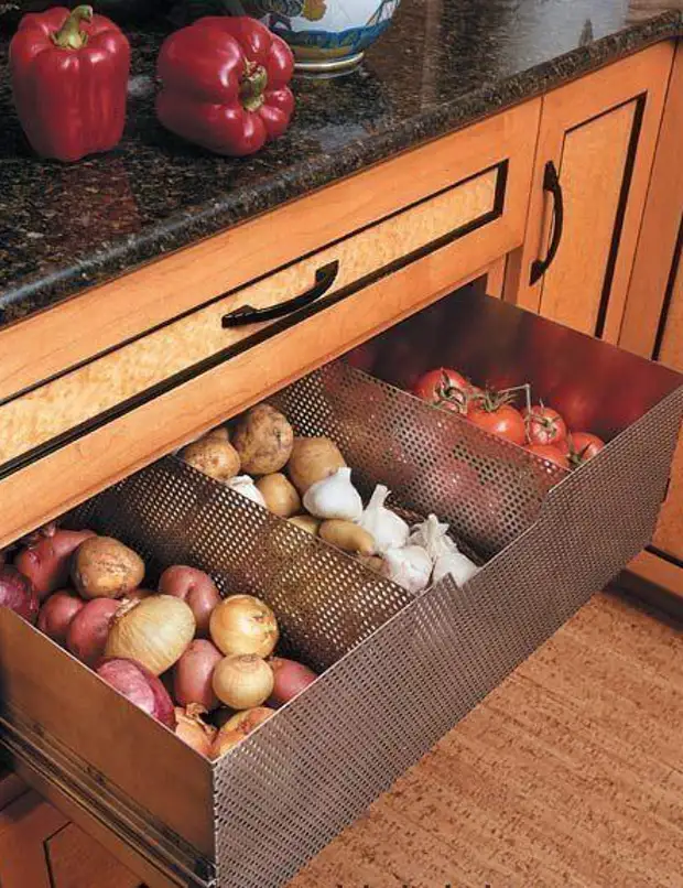 Выдвижные системы хранения: 10 гениальных решений для вашей кухни