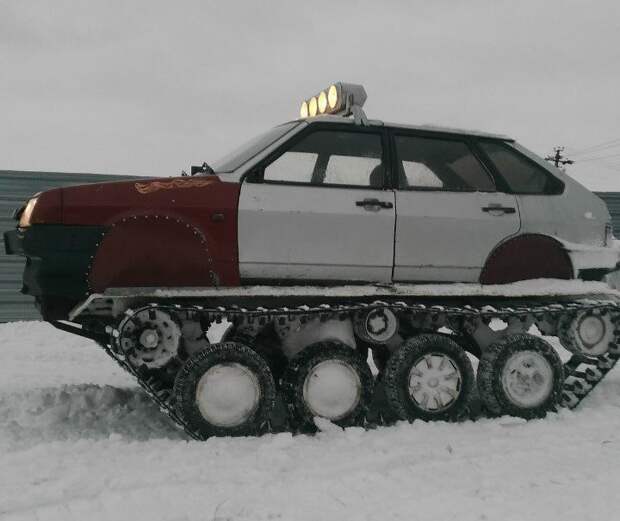 Механик из Омска соорудил вездеход из старой "девятки" 2109, ваз, вездеход, самоделка