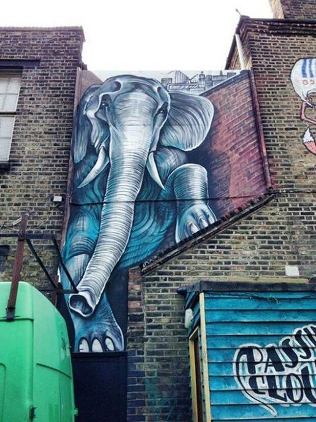 18. Слон-путешественник от Шона Бернера (Shaun Burner) в мире, стрит-арт, художники
