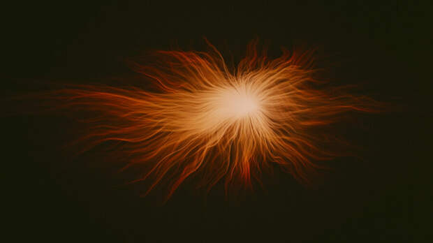 tech stories cosmic gold red filaments black background