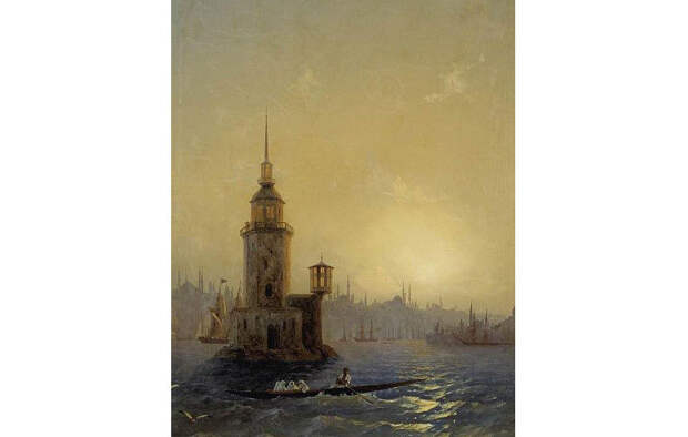 Иван Айвазовский. Вид Леандровой башни в Константинополе. 1848 год