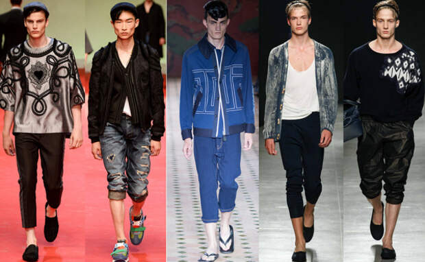From Left Rolled up Pants, Short pant trend for men spring 2015