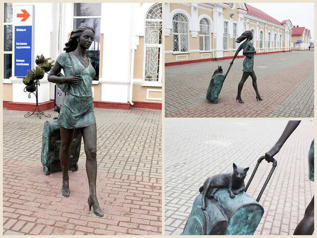 Вот такие девушки приезжают отдохнуть в Белоруссию беларусы, белоруссия, молодечно, скульптор, скульптура, станция