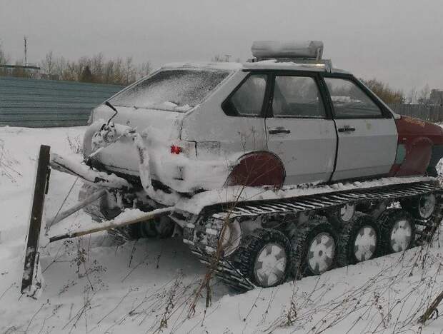Механик из Омска соорудил вездеход из старой "девятки" 2109, ваз, вездеход, самоделка