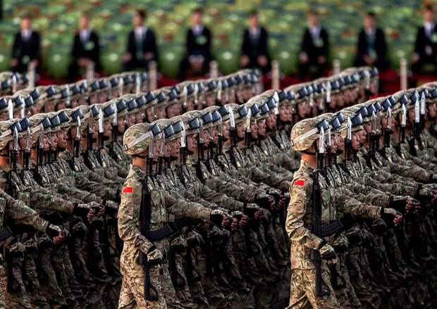 Chinese military marching
