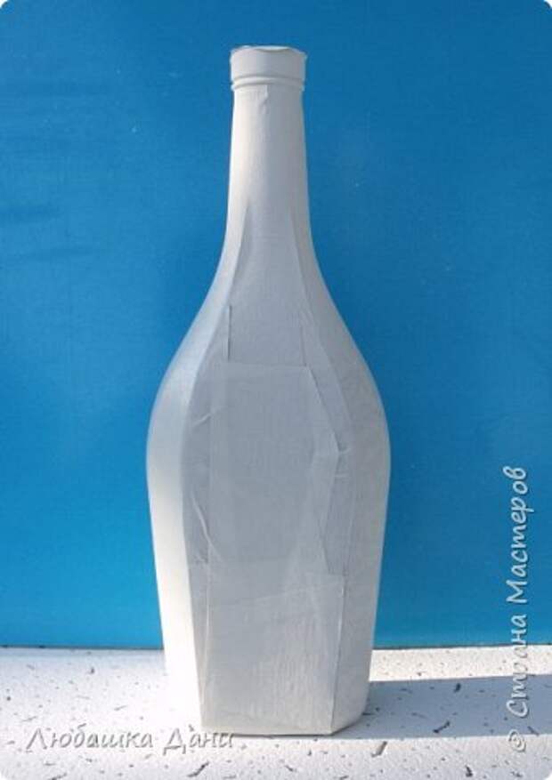 Декор предметов Мастер-класс Роспись Декор посуды с помощью гипюра Бутылки стеклянные Краска Ткань фото 8