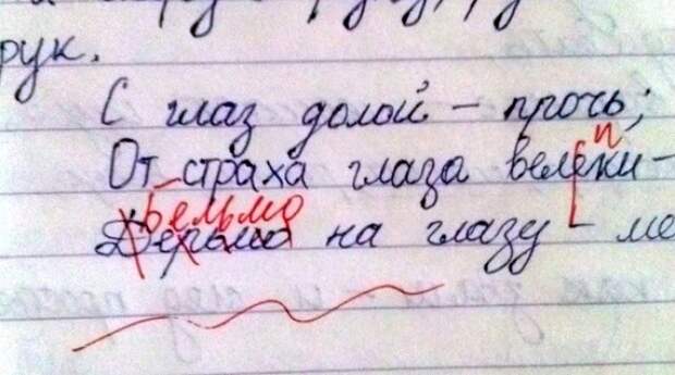 Гениальные ответы детей в школьных тетрадях