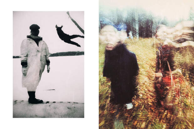 Работы Дмитрия Закунова, слева: «Опасность», 2022 год / справа: «Обманчивые предчувствия и сны», 2022 год