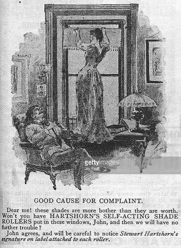 Реклама штор Hartshorn, 1892. америка, история, реклама
