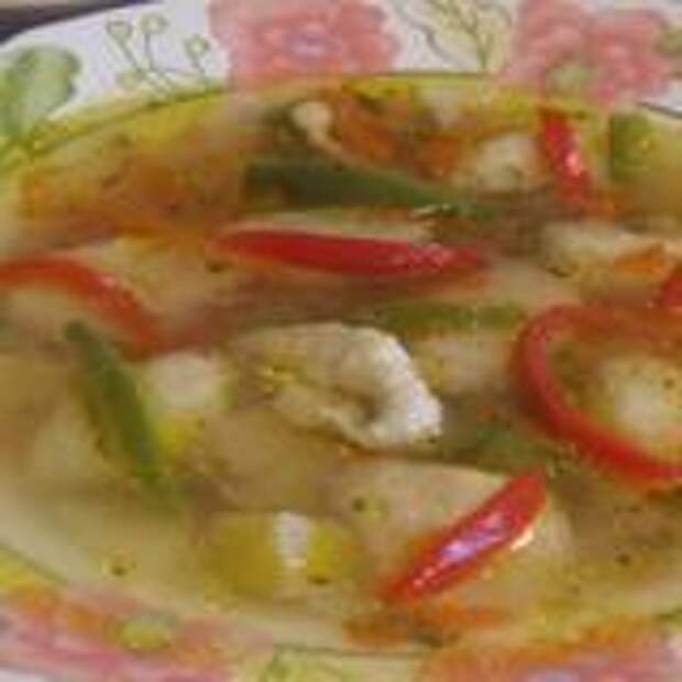 Рассольник с чесночными клецками